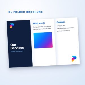 DL folded brochure mockup (illustrative)