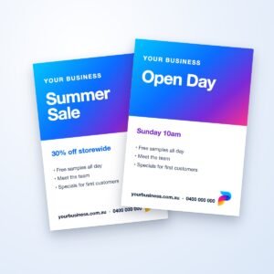Printed flyers mockup (illustrative)